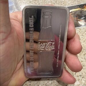10 Ounces .999 Pure Silver - Coca Cola Silver Collectible Bar with Bottle Design